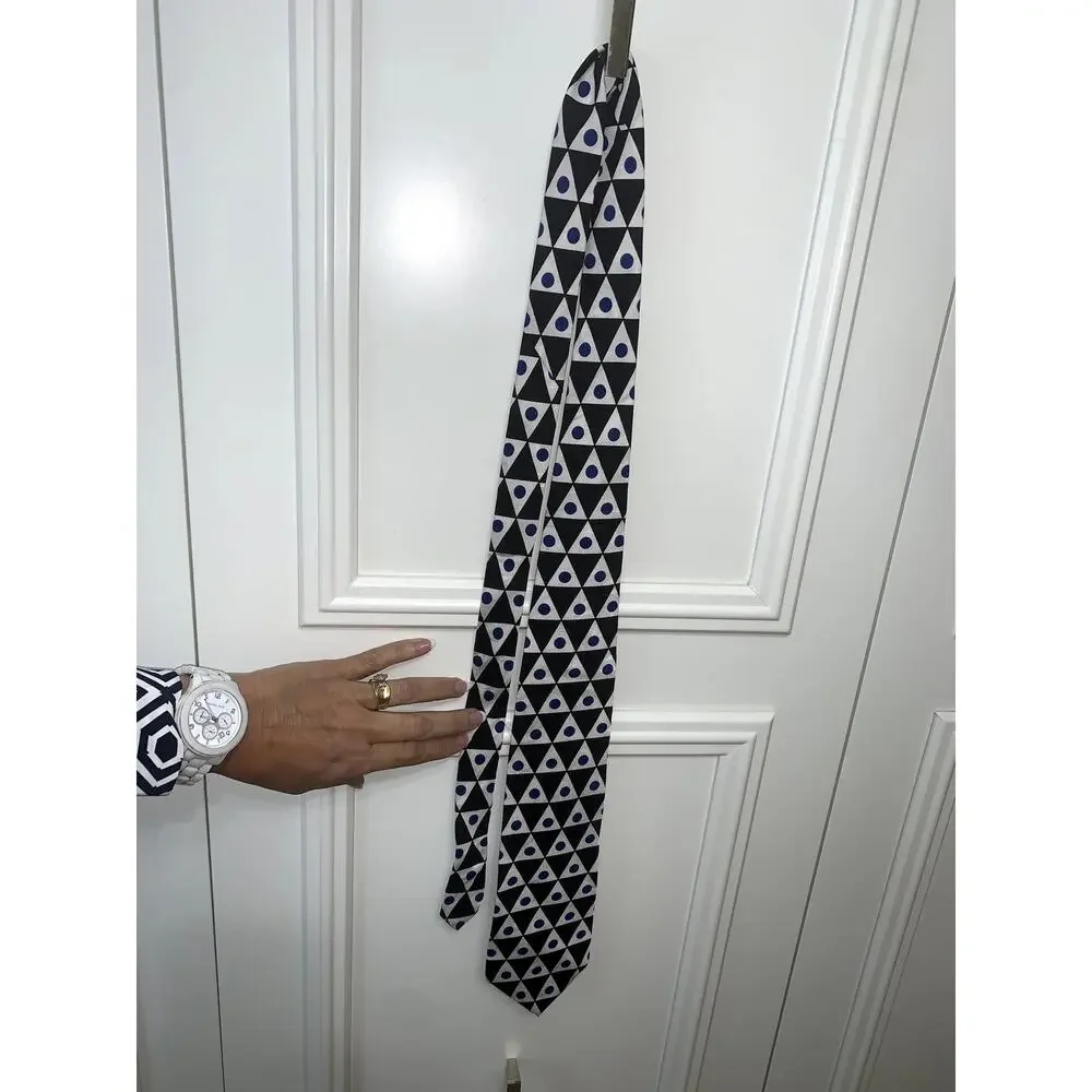 Tom James Men's Silk Geometric Designer Tie‎ Multicolor